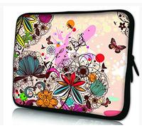 13"-13.3" inch Laptop Case Bag Pouch Protective Skin Cover Bag Water-resistant Neoprene Notebook Computer Pocket Tablet Briefcase Multi-Color by Funky Planet Bags Cases (Flower and Butterfly)