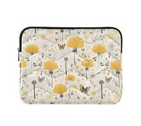 13-14 Inch Laptop Bag Briefcase, Concise Computer Bags with Zipper for Work Journey, Butterflies Dandelions Pattern Butterflies Gold
