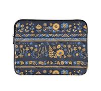 13-14 Inch Laptop Storage Bag, Cool Computer Carrying Bags for Work Business Journey, Illustration Ukrainian Folk Pattern