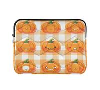 13-14 Inch Lightweight Computer Bag Ute Pumpkin on Checkered Background Halloween Design for Men