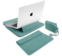 13-14 Inch Protective Laptop Sleeve with Stand, Suede Case Bag for MacBook Pro 14 Inch (M5~M1, Pro/Max), MacBook Air 13/13,6" (M5~M2), iPad Air/Pro, Surface 13-14" Laptop Sleeves, (Green)