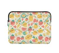 13-14 Inch Sleeves for Laptops, Polyester Notebook Computer Pockets for Business Journey Work, Colourful Tropical Fruits