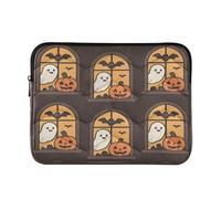 13-14 Inch Thin Computer Case Ghosts and Pumpkins in Windows Halloween Pattern for Men Women