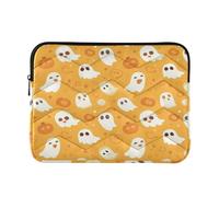 13-14 Inch Water Resistant Laptop Storage Bag Ghosts Pattern Halloween Background for Men Women