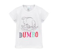 Disney Dumbo T-Shirt for Girls | Kids Animated Sketch Character Short Sleeve White Top | Merchandise Gifts for Her 13-14 Years