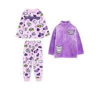 Monster High Girls Multicoloured Hearts Long Sleeve Long Leg Pyjama and Jumper 3 Piece Set - 13-14 Years