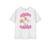 SPONGEBOB SQUAREPANTS Sandy Cheeks Girls White Short-Sleeved Graphic Tee | Cartoon Character Sandy Cheeks Design Merchandise | Children's Apparel Gift