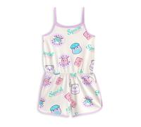 Squishmallows Girls Multicoloured Sleeveless Playsuit | Squish Squad Character All Over Print Outfit | Casual Summer Apparel with Pockets | Elasticated Waistband Round Neck Design - 13-14 Years
