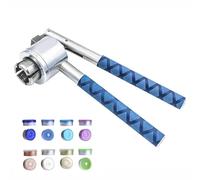 13/15/20mm Flip Off Vial Crimper, 20-30 Bottles/Min, 4 Colors Available, Stainless Steel, Not Easy to Rust/Easy to Clean, with Anti-Slip Grip,A-20MM,Blue