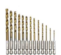 13/16Pcs HSS High Speed Steel Titanium Coated Drill Bit Set 1/4 Hex Shank 1.5mm-6.5mm Hexagonal Handle Twist Drill,13pcs,High Speed Steel
