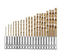 13~20Pcs 1/4inch 6.35mm Hex Shank 1.5-6.5mm Drill Bits High Speed Steel Coated Drill Bit Set Power Tools Accessories(20pcs)