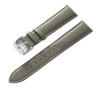 13-22mm Litchi Grain Cowhide Strap Men's and Women's Soft Leather Watch Strap Accessories, Elephant Grey, 14mm