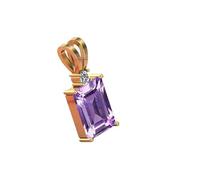 13.25 Ratti 12.00 Carat Natural Quality Katela Amethyst Pendant/Locket Gemstone (Top AA Quality for Men and Women (GGTL Lab Certified), Brass, Amethyst, Brass, Amethyst