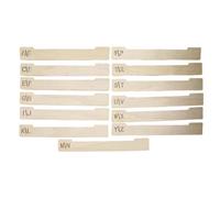13 / 26Pcs Wooden Letter Dividers for Bookshelf Organizing Records and Files from First to Last Characters Script Dividers