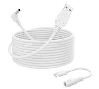 13.2FT Power Adapter Plug Charging Cable Compatible with Ring Stick Up Cam Battery/Plug-in 3rd/2nd Gen & Ring Pan Tilt Stick Up Camera, Indoor/Outdoor Weatherproof Power Cord (White)
