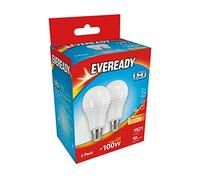 Eveready S15307 E27 ES GLS LED Bulb Opal 13.8W 1521lm Warm White 3000K (2 Pack)