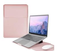13.3-14 Inch PU Leather Laptop Sleeve Case with Stand Feature for MacBook Pro 14 M5/M4/M3/M2/M1 2026-2021, MacBook Pro/Air 13.3, 13.5" 13.8" Surface Laptop, HP Spectre X360 13/14,Pink