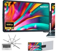 13.3" FHD IPS Laptop Screen Extender, 360° Rotatable, USB-C & Mini HDMI, Portable & Foldable, Plug and Play for Mac, PC, Android (Inches, 13.3)