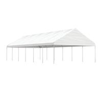 (13.38 x 5.88 x 3.75 m) vidaXL Gazebo Part Tent with Roof Pavilion Outdoor Marquee White Polyethylene