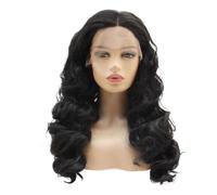 13×4 HD Lace Front Wigs for Women, Pre-Plucked Long Body Wavy Synthetic Black Wig Adds Volume(20inch)