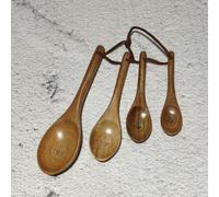 13.5 * 8.5 * 6cm Acacia And Beech Wood Honey Coffee Measuring Cup And Spoon Set(2 Spoons)
