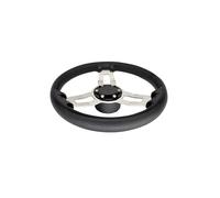 13.5'' Anti-Slip PU Foam Cover Steering Wheel, Mojiate Stainless Steel Steering Wheel, Marine Steering System with Aluminum Mounting Base for Boats, Yachts, Pontoon Boats and More