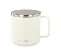 13.5 oz Insulated Stainless Steel Mug with Lid for Coffee Tea Water Keeping Temperature Stable During Commute (White)
