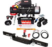 13,500lb Military Grade 12V Winch. Defender Bumper, 25m Armourline Rope.