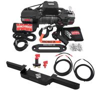13,500lb 'SL' Military Grade 12V Winch. 28m x 11mm Dyneema Rope. Defender Winch Bumper.