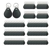 13.56MHz RFID Key Fobs ISO14443A, Uncloneable Fu-dan Chip Security Key Tags System Authorized IC Cards for Gate Door Office Access Control System (Black,100)