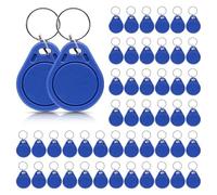 13.56MHz RFID TT Lock Key Fob Proximity IC Card ISO14443A Token Tag for Electronic Smart Door Lock, Compatible with Classic 1K Card M1, Read Only (Blue) (50)