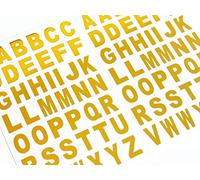 13.5mm Gold on Clear Vinyl Sticky Letters, Alphabet A-Z Stickers