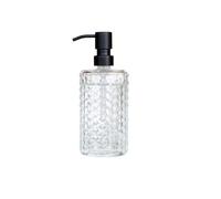 13.5oz Glass Soap Dispenser with Stainless Steel Pump Matte Finish, Wide Mouth Easy Refill for Kitchen Bathroom Countertop(Black1)