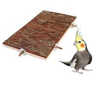 13.6 × 7.9 inch Large Bird Perch Stand Platform, Natural Wooden Small Animals Cage Accessories, Rectangle Stand Perch Shelf for Parrot Parakeet Cockatiel Rat Hamster Guinea Pig Conures Chinchillas