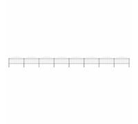 vidaXL Garden Fence with Spear Top Steel 1426x75 cm Black