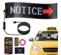 13.7''x4.01'' Devil Eyes Light for Cars, 5V/2A Flex LED Display Programmable LED Signs for Car Back Rear Window of Cars Trucks, Control by APP,Custom Editor Colours,Animations,Text,Graffiti