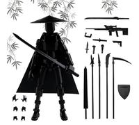 13.7x7.3CM T13 Action Figure, Uniquely Designed Titan 13 Action Figures, Multi Joint with Cloak and Hat 3D Printed Figures, Stop Motion Figure for Desktop Decoration, Gift for Collectors and Kids
