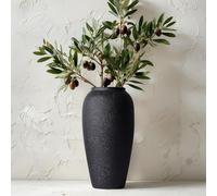 13.8 Inch Tall Matte Black Ceramic Vase, Modern Rustic Decorative Vase for Flowers, Pampas Grass or Greenery, Large Tabletop Accent for Entryway, Living Room, Mantel