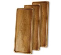13.8" Wooden Vanity Tray, Bathroom Tray Countertop Organizer Tray for Candle Perfume Soap Dispenser Jewelry Keys (3)