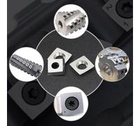 13.8mm Square Carbide Indexable Inserts for Wood Lathe Turning Tools - 10-Piece Set, R150 Cutting for Edge Radius, R0.5 Corner Radius, 30° Cutting an