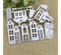 13.9x10.9cm City Building Shape Decor Greeting Card Metal Cutting Dies Stencil Scrapbook Paper Photo Album Craft Template,Embossing Craft