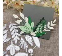 13.9x13.4cm Christmas Sprigs Leaf Metal Cutting Dies Stencils for Scrapbooking Album Paper Card Embossing,Card Making Scrapbooking Décor