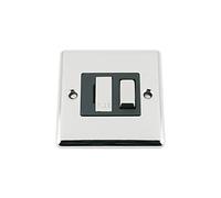 13 A Classic Chrome Polished Fused Switch with Black Insert Metal Rocker Switch