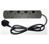 13 AMP 4-Way 2 Meter Extension Lead with Individual Switches | Over heating Protection | 2m Power Cable | Ideal for Home, Office & Appliances | Black