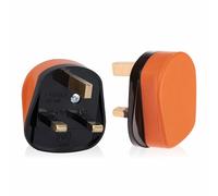 13 Amp Orange Rubber Plug 3 Pin UK Mains Plug - Heavy Duty Rewirable Electrical Plug with Cable Grip 1PC