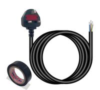 13 Amp Plug UK Equipped with Insulating Tape, 3 Core Electrical Cable with 13A Fused, Compliant with BS-1363 Standard, 1.5 m (4.9ft) UK Plug Power Cord Compatible with Various Electrical Equipment
