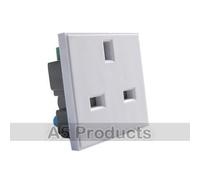13 Amp Power Socket - Grid Outlet Module - White