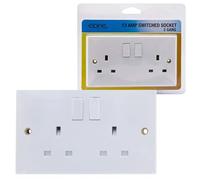 13 Amp Socket Double Switch - Usb Plug 2 Gang Power Electric Wall White Power | Usb Charger Socket Suitables For Homes, Home Offices And Offices, Laptops, Phones