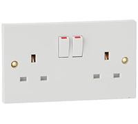 13 AMP Socket Outlet - 2 Gang Switched SP+1Earth Terminal