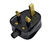 13 AMP UK 3 PIN Mains Plug Fused 13A BS Socket Plastic Black Bulk x5/x10/x20 (20)